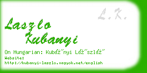 laszlo kubanyi business card